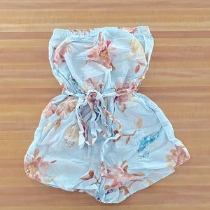 Floral Romper - Cotton Feminine Sleeveless